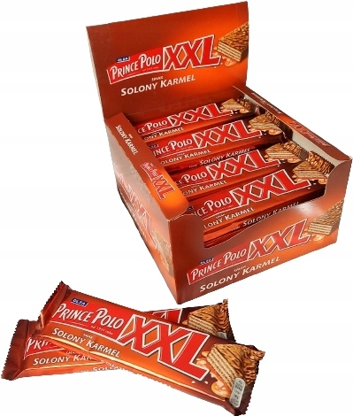 Levně Prince Polo XXL Oplatek s krémem s příchutí slaného karamelu Poleva 50 g 28 ks