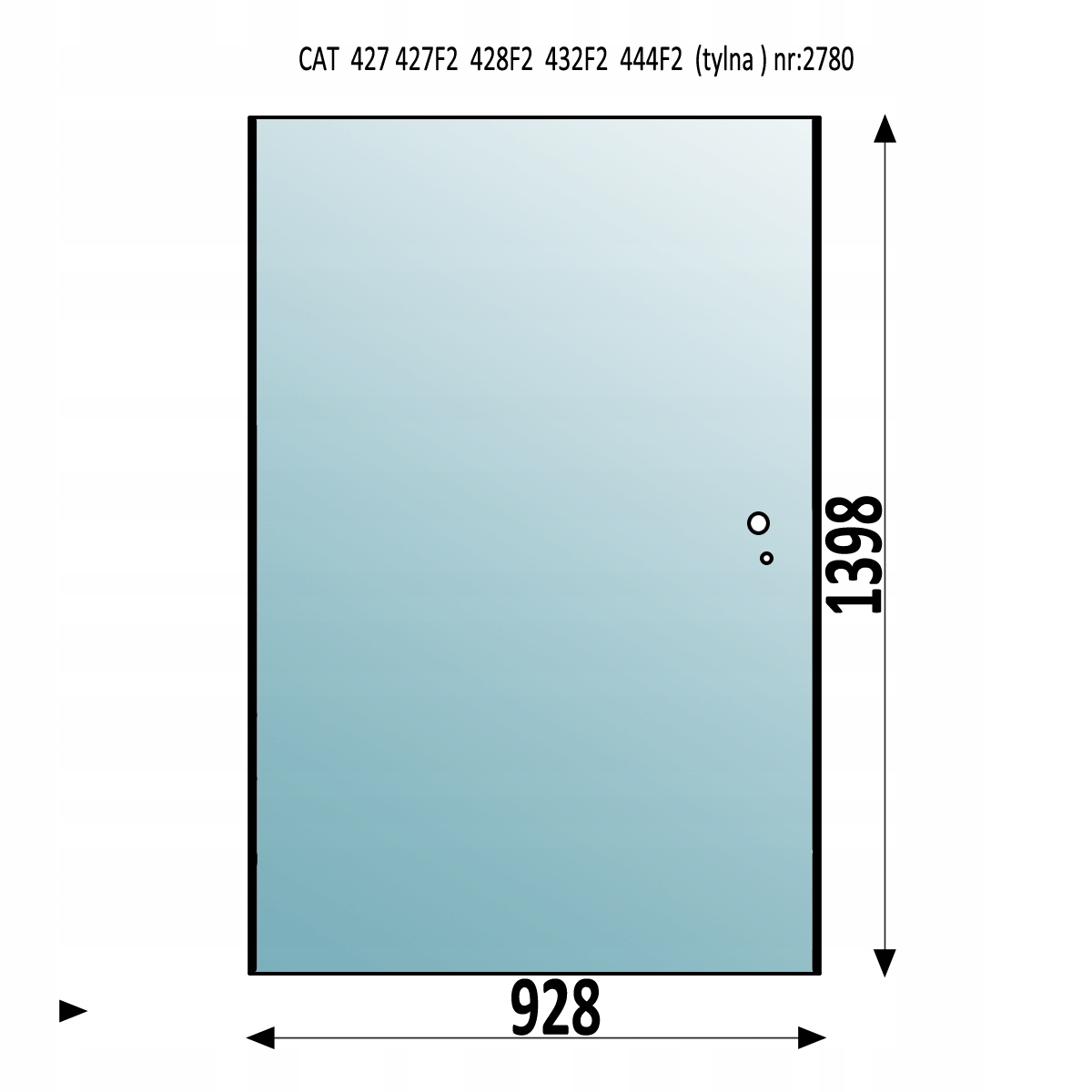 SZYBA TYLNA CAT 427 427F2 428F2 432F2 444F2