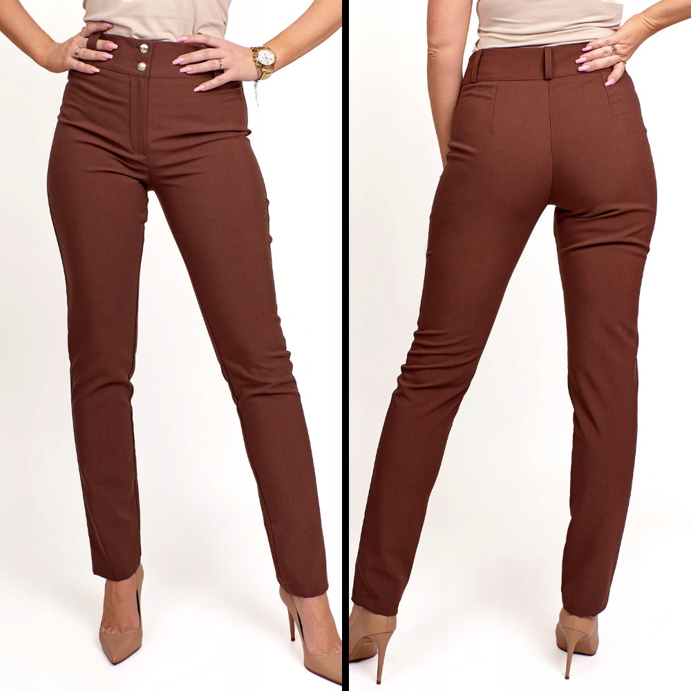 Anet dámské elegantní kalhoty jednoduché čokoládové barvy, velikost M
