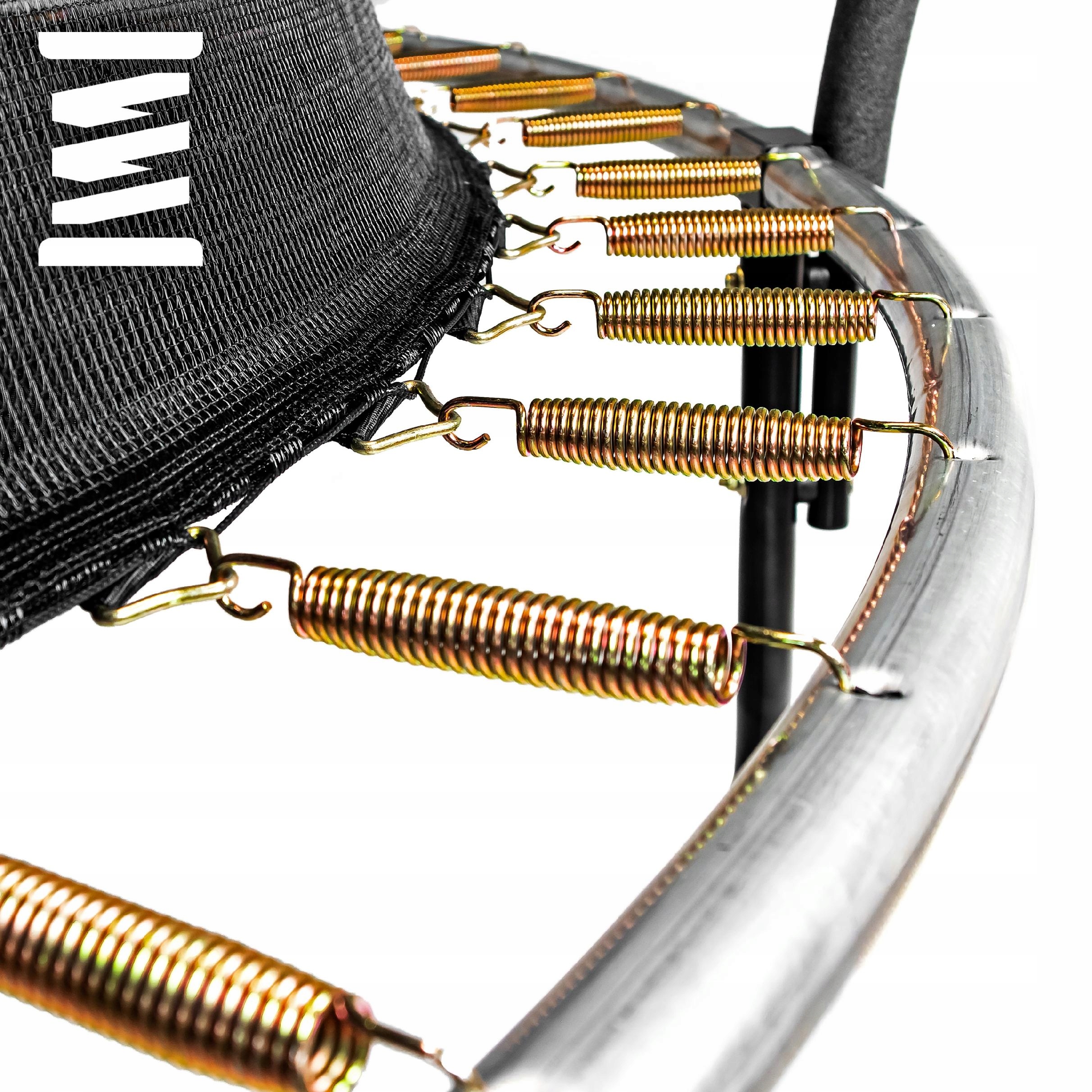 TRAMPOLINA OGRODOWA z siatką wewnętrzną 252cm SAPPHIRE dla dzieci +DRABINKA Liczba sprężyn/lin 48