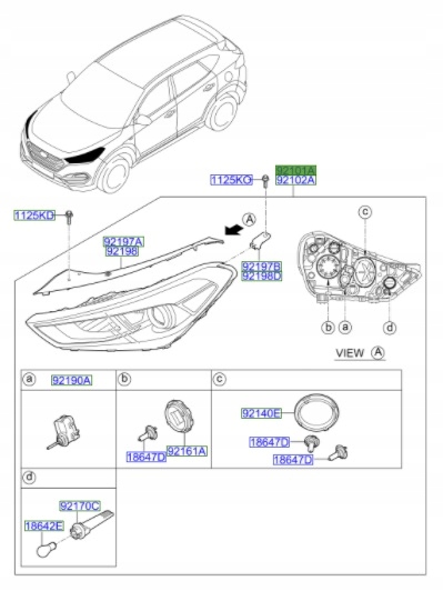 Hyundai Tucson (2015-2018) Lewy reflektor Producent części Hyundai OE