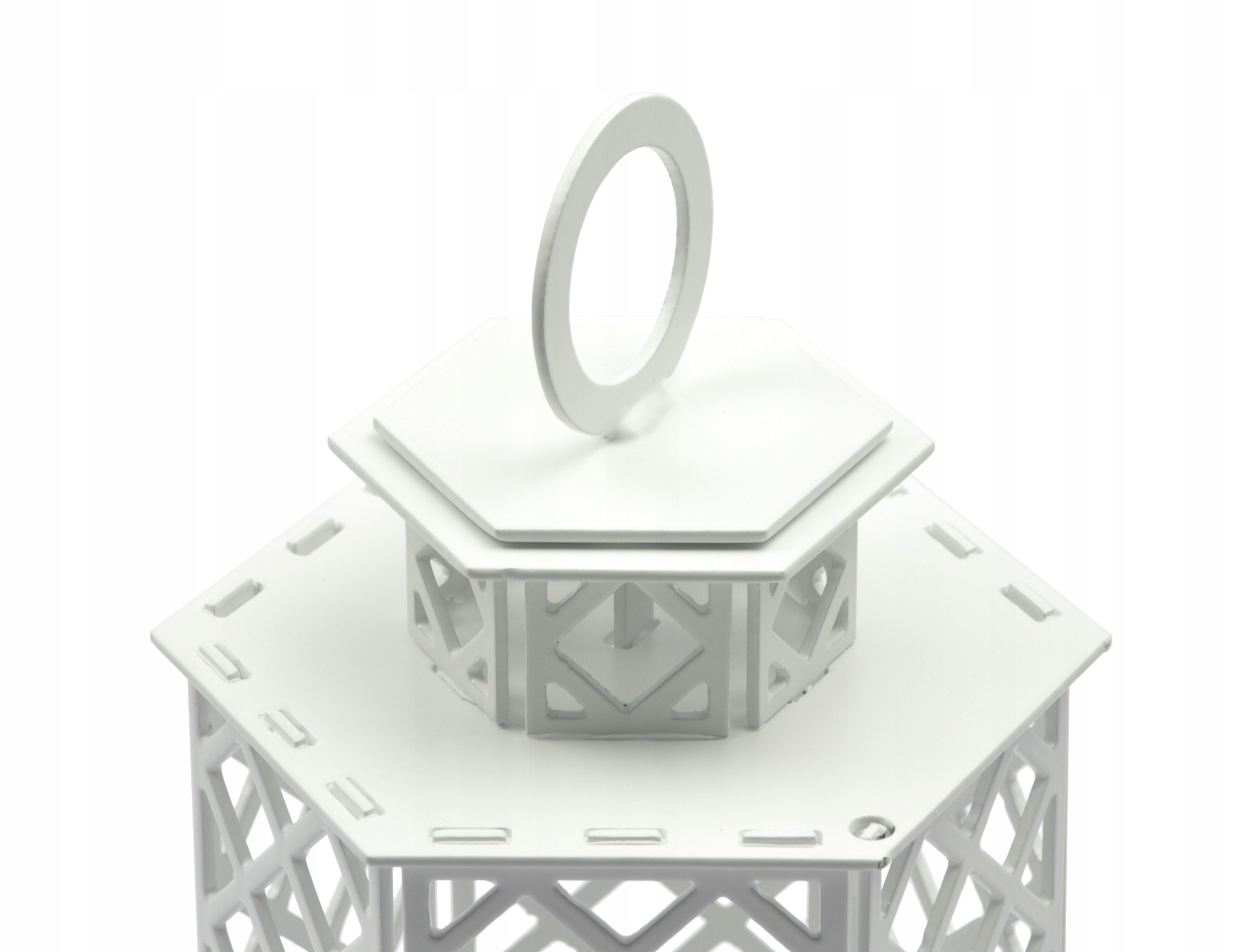 LATARNIA METALOWA LAMPION LATARENKA 50cm ŚWIECZNIK Kolor biały