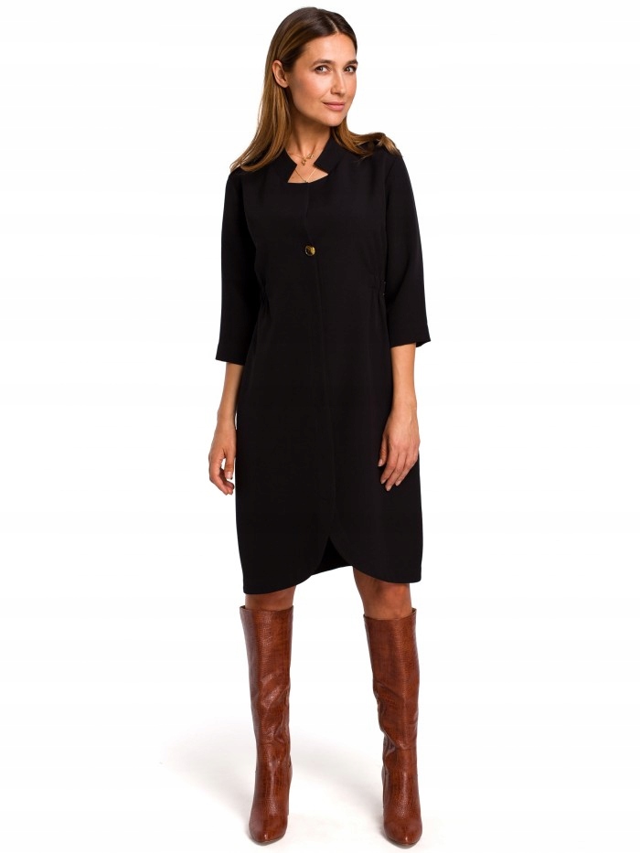 

Eu XXL S189 Sukienka żakietowa z gumką - czarna Eu