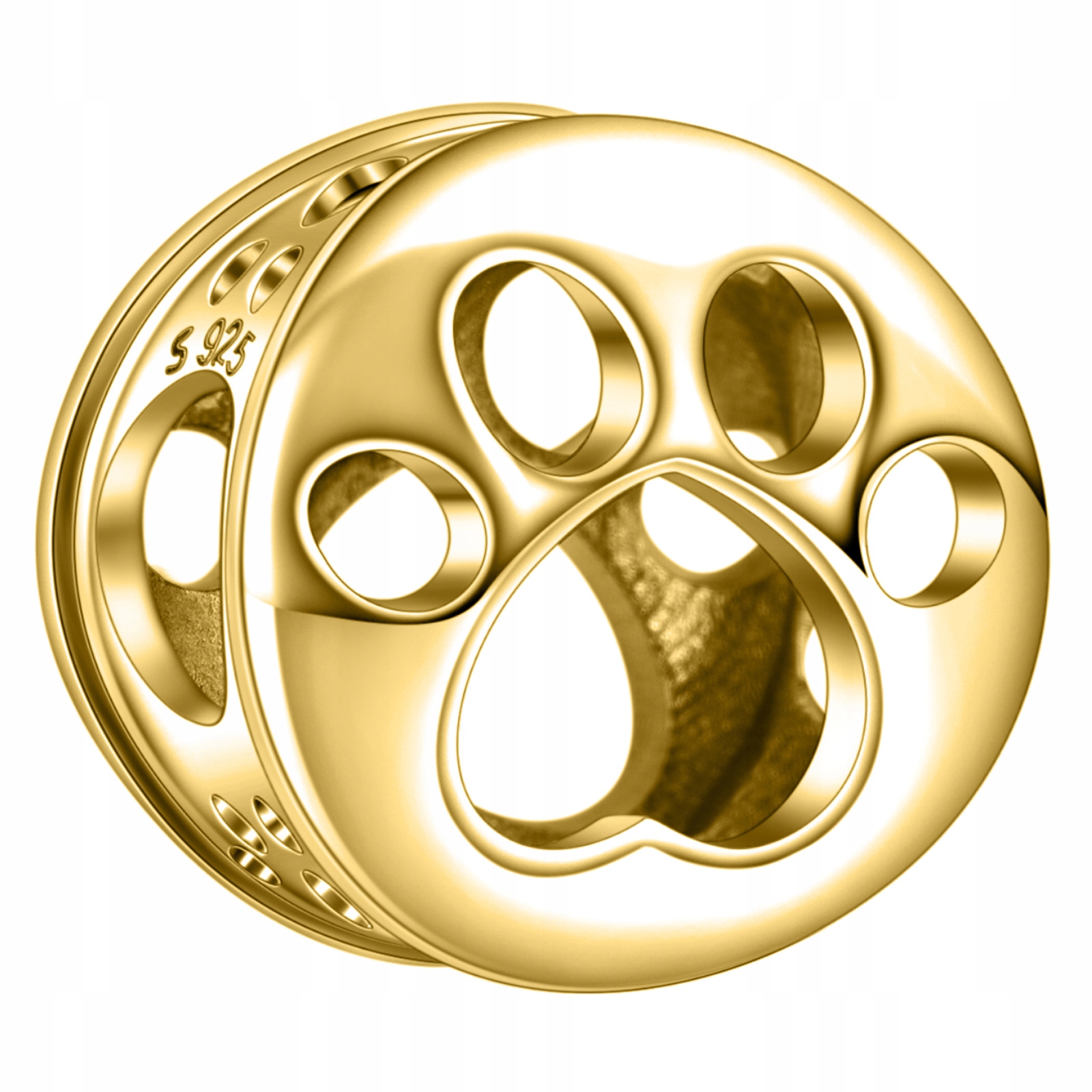 

Charms złoty Psia Łapka Dog Paw Pies srebro 925