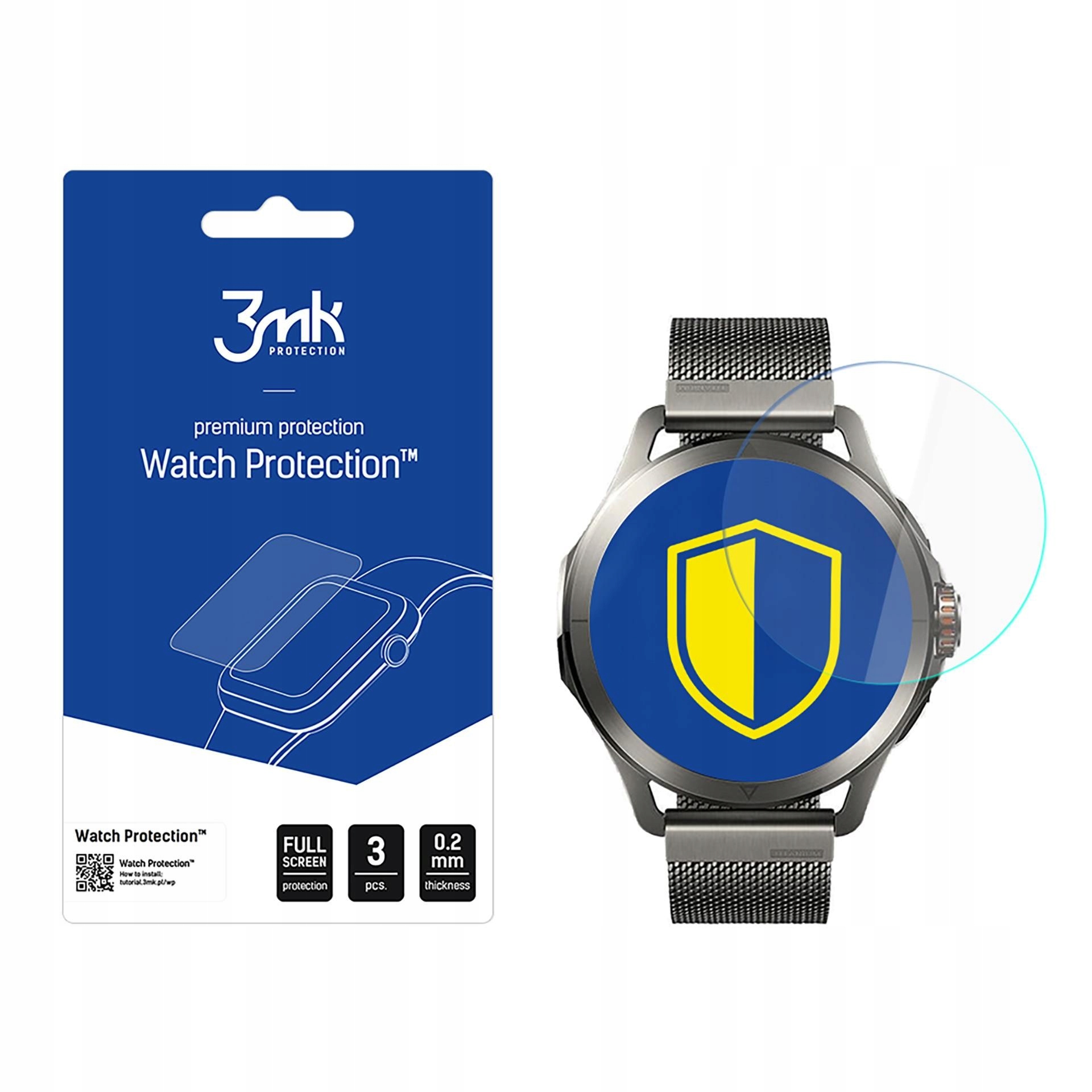 3 szt. Szkło hybrydowe do Xiaomi Watch S4 Sport 3mk Watch Protection