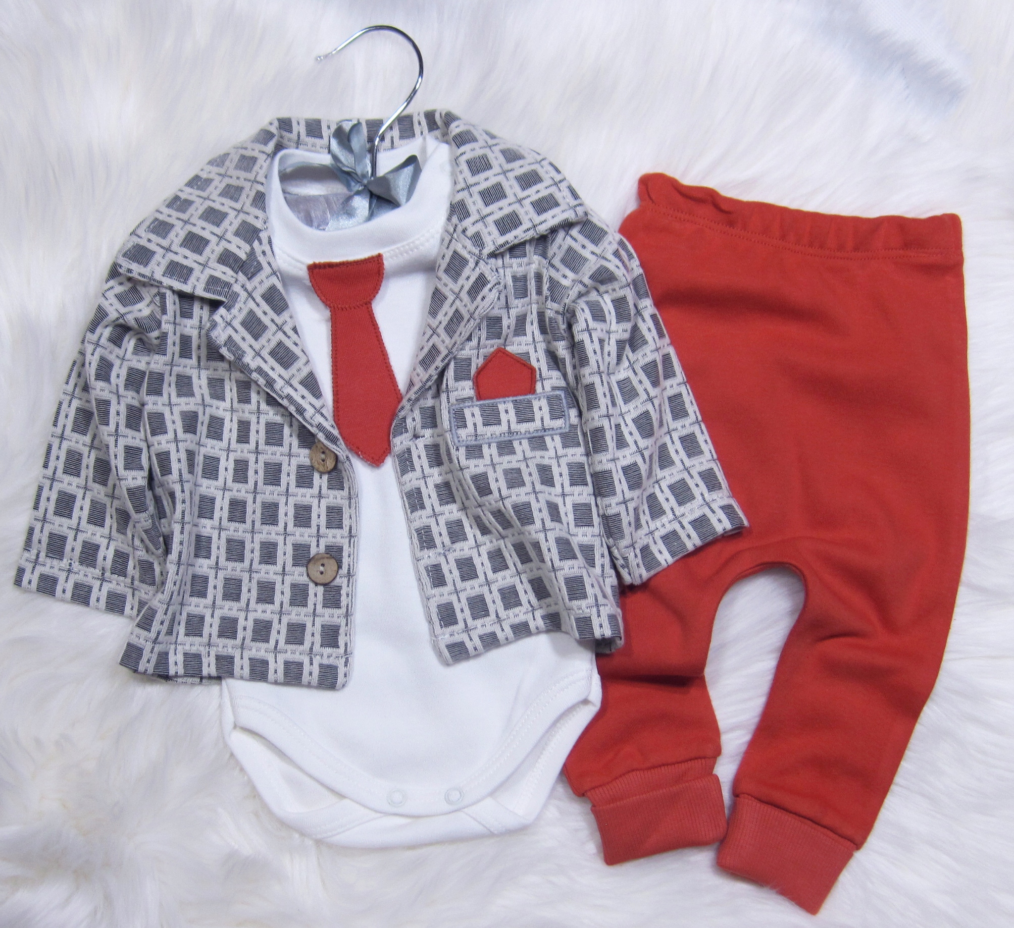 Komplet MARYNARKA +Body +Spodnie Bawełna 3-pak* 68 Marka Inna marka