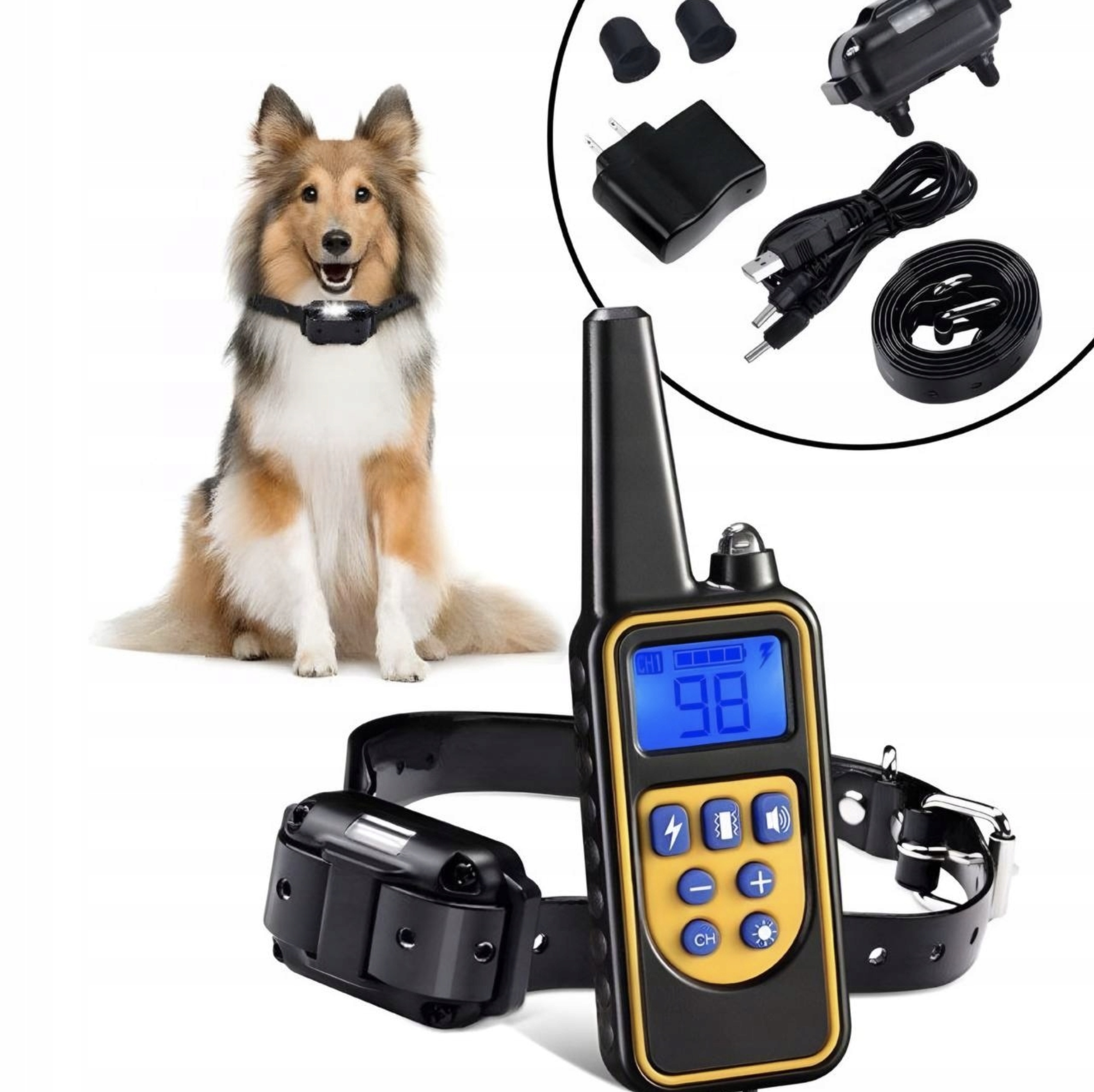 Levně Výcvikový obojek pro psa s LCD dálkovým ovládáním, zvuk, vibrace, impuls