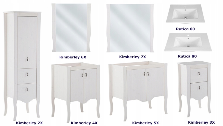 SZAFKA POD UMYWALKĘ STOJĄCA DO ŁAZIENKI DREWNIANA Kolor mebla biały