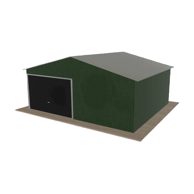 Plechová garáž 6x5 m jednopolohová, dvouspádová, zelená