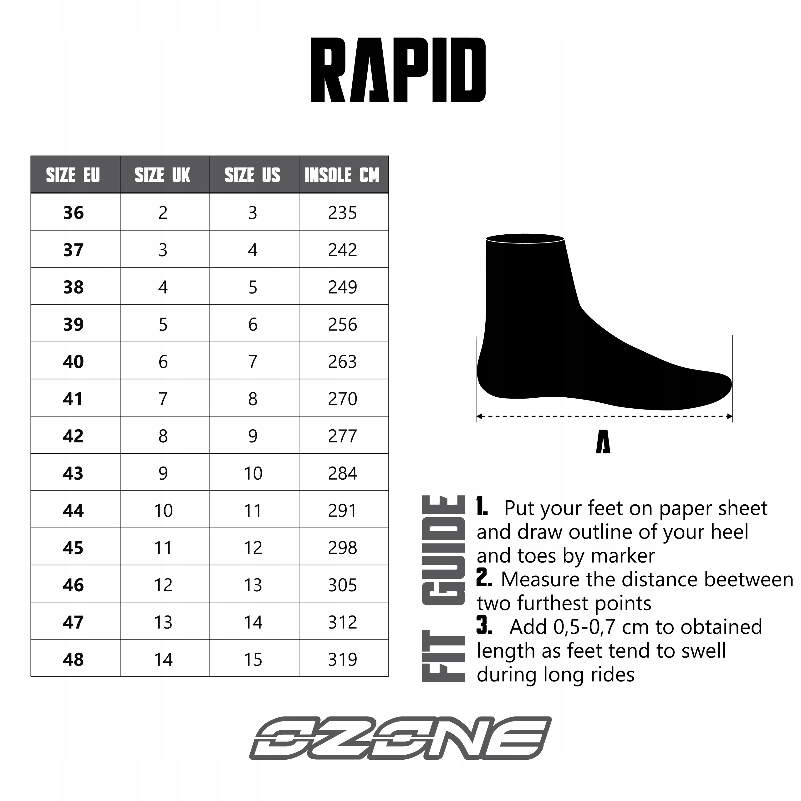 Buty motocyklowe OZONE RAPID Black Matt rozmiar 47 Kolor czarny