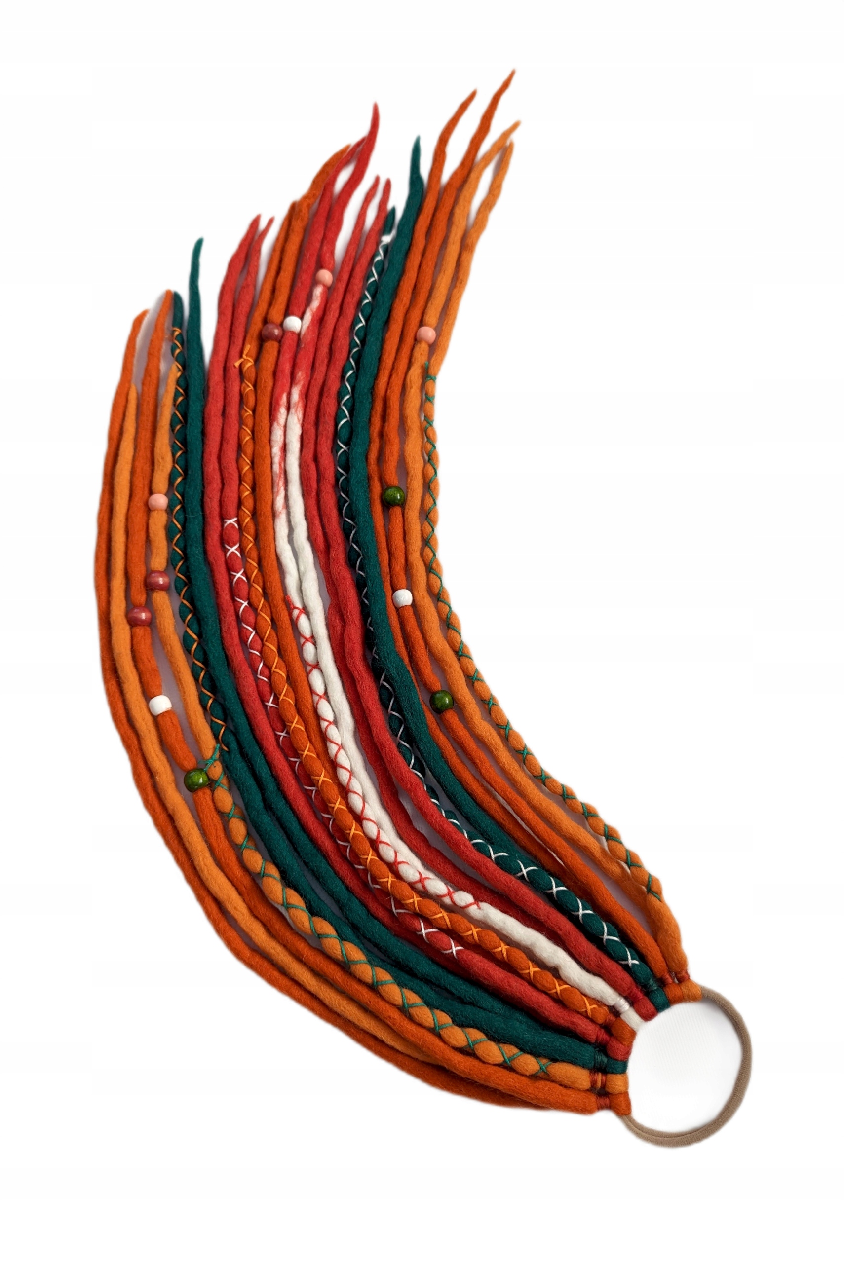 Vlněné pastelky na gumičce, Poník na gumičce, červená barva, Podzimní Zahrada