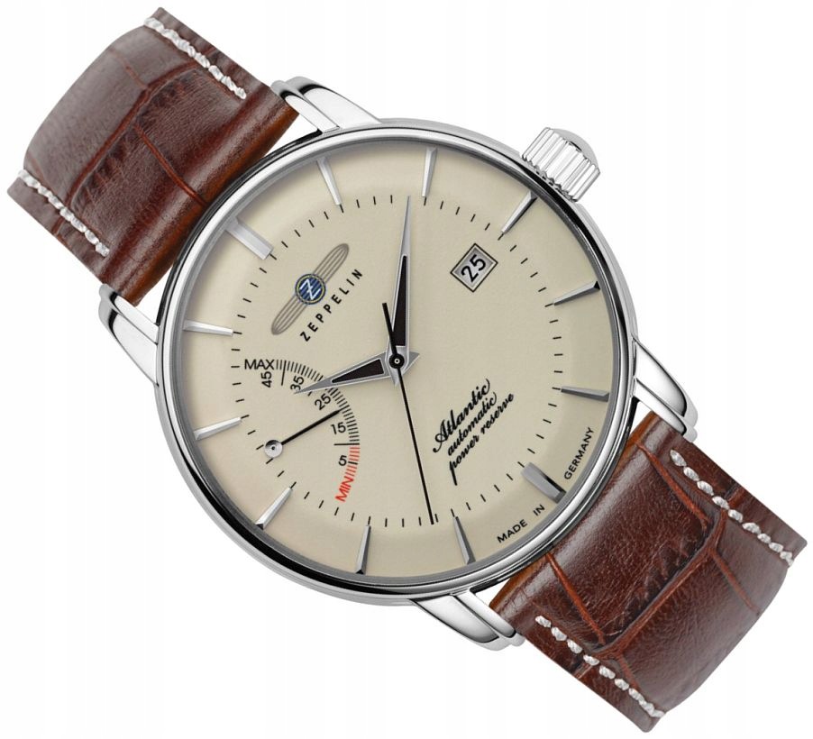 Elegantní Pánské Hodinky Zeppelin 8462-5 Atlantic Power Automat Premium 42 mm