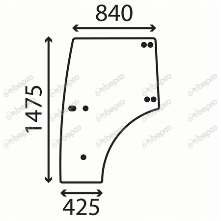 sklo Massey Ferguson dveře levé VA064555