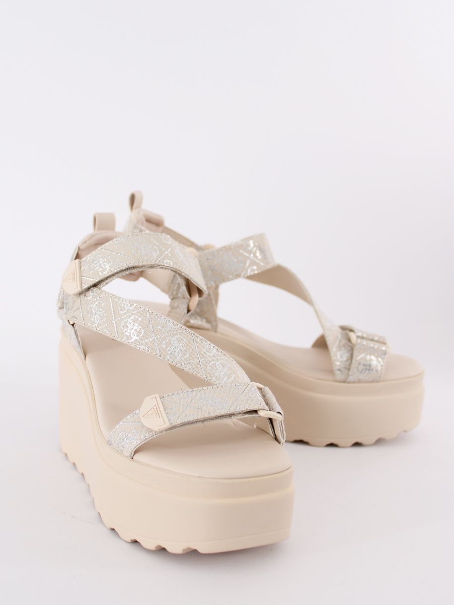 Guess Béžové Kotníkové Sandály S Třpytivým Vzorem, Velikost 40 G