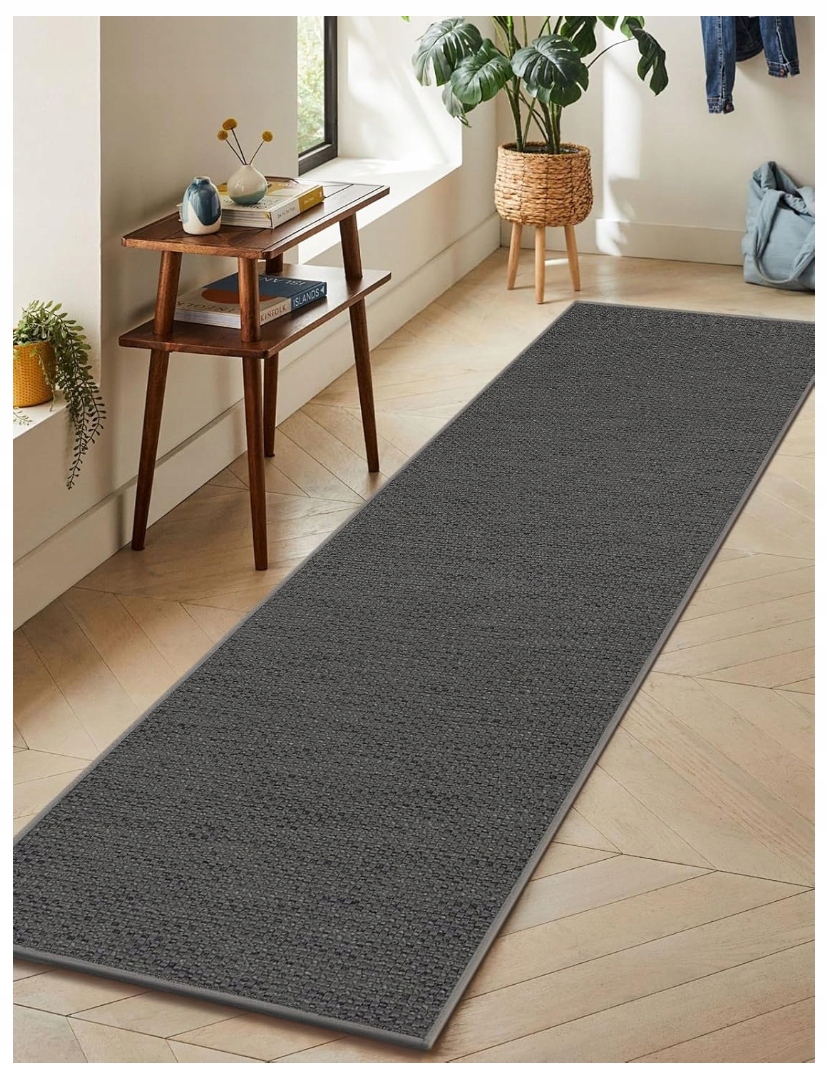 Behúň sivý 65x240 cm protišmykový koberec do práčovne, predsiene a kuchyne