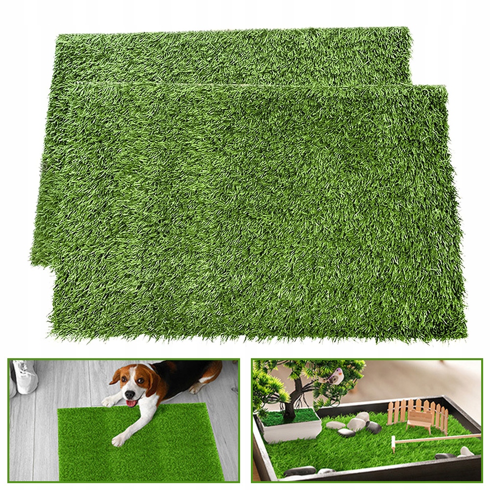 Kuweta Psia Toaleta Wc Dla Pieska Sztuczna Trawa 2szt 51x63cm Trening