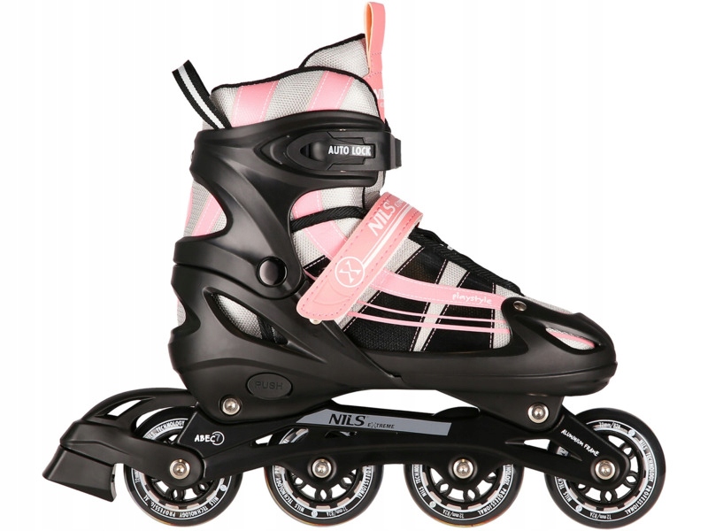Łyżworolki Nils Extreme NH18366A 2w1 (rozmiar 35-38) Różowo-biały