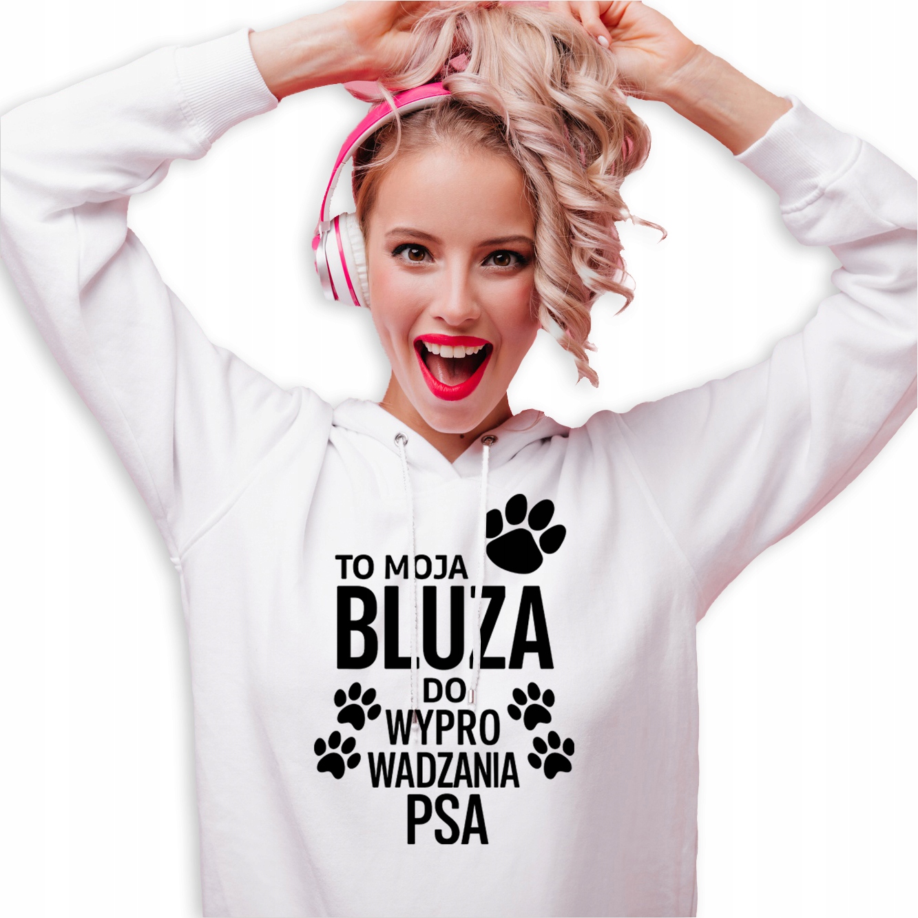 Mikina S Kapucí Hoodie Bílá pro psí maminku Mikina pro venčení psa S