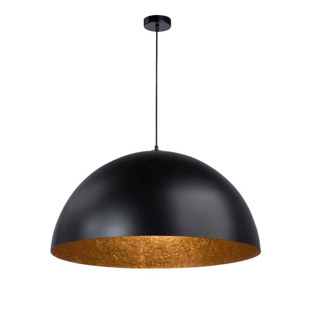 Čierno-medená polkruhová závesná lampa Sfera 90 Sigma Lighting