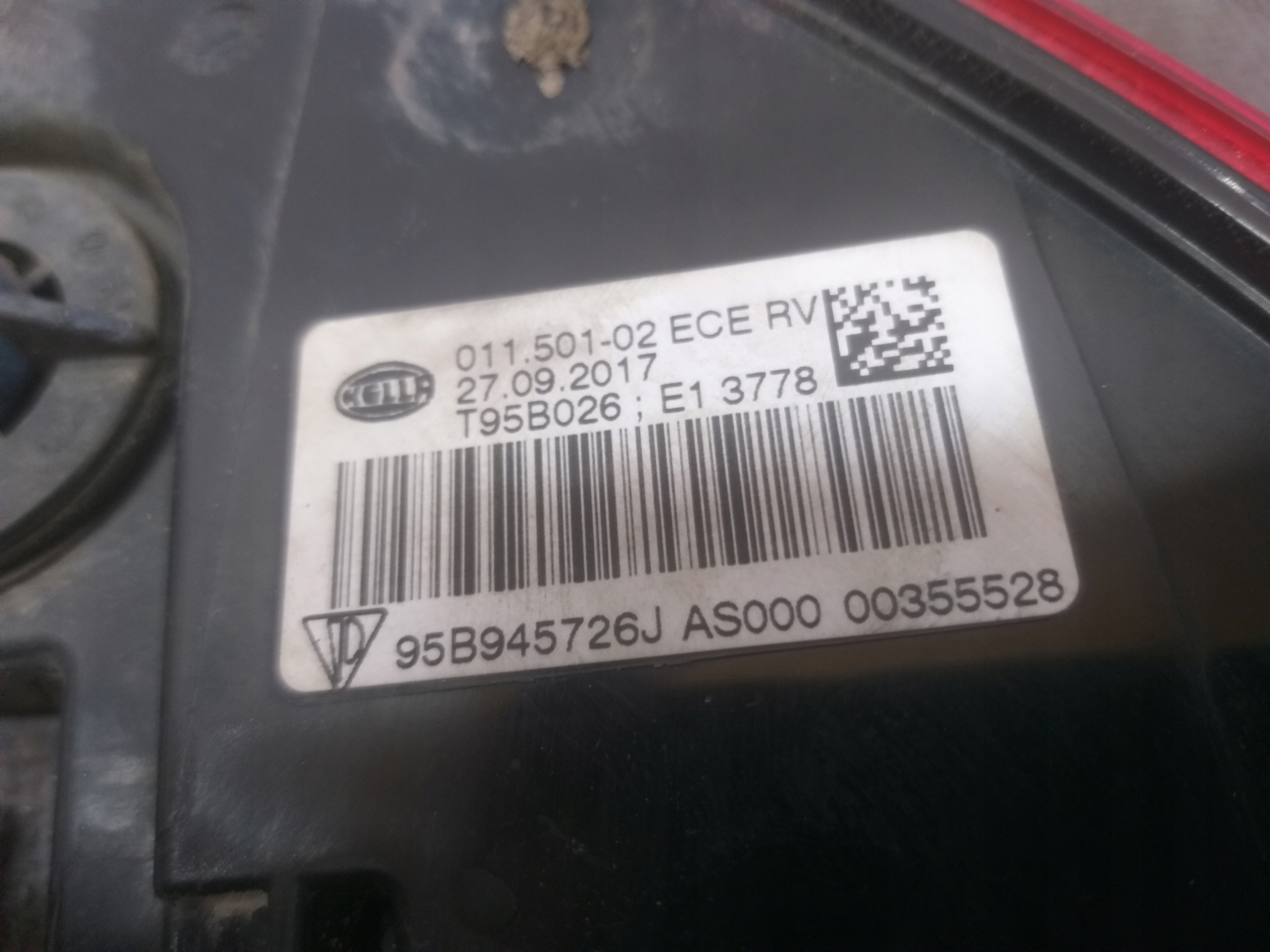 light rear part right PORSCHE MACAN LED 95B945726J