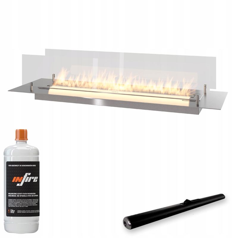 Biokrbové biopalenisko na zabudovanie do nábytku Insert Inox 1000 SimpleFire