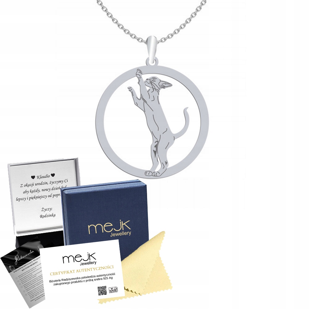 Stříbrný náhrdelník Orientální kočka 925 Řetízek Šperky jako Dárek Gravírování