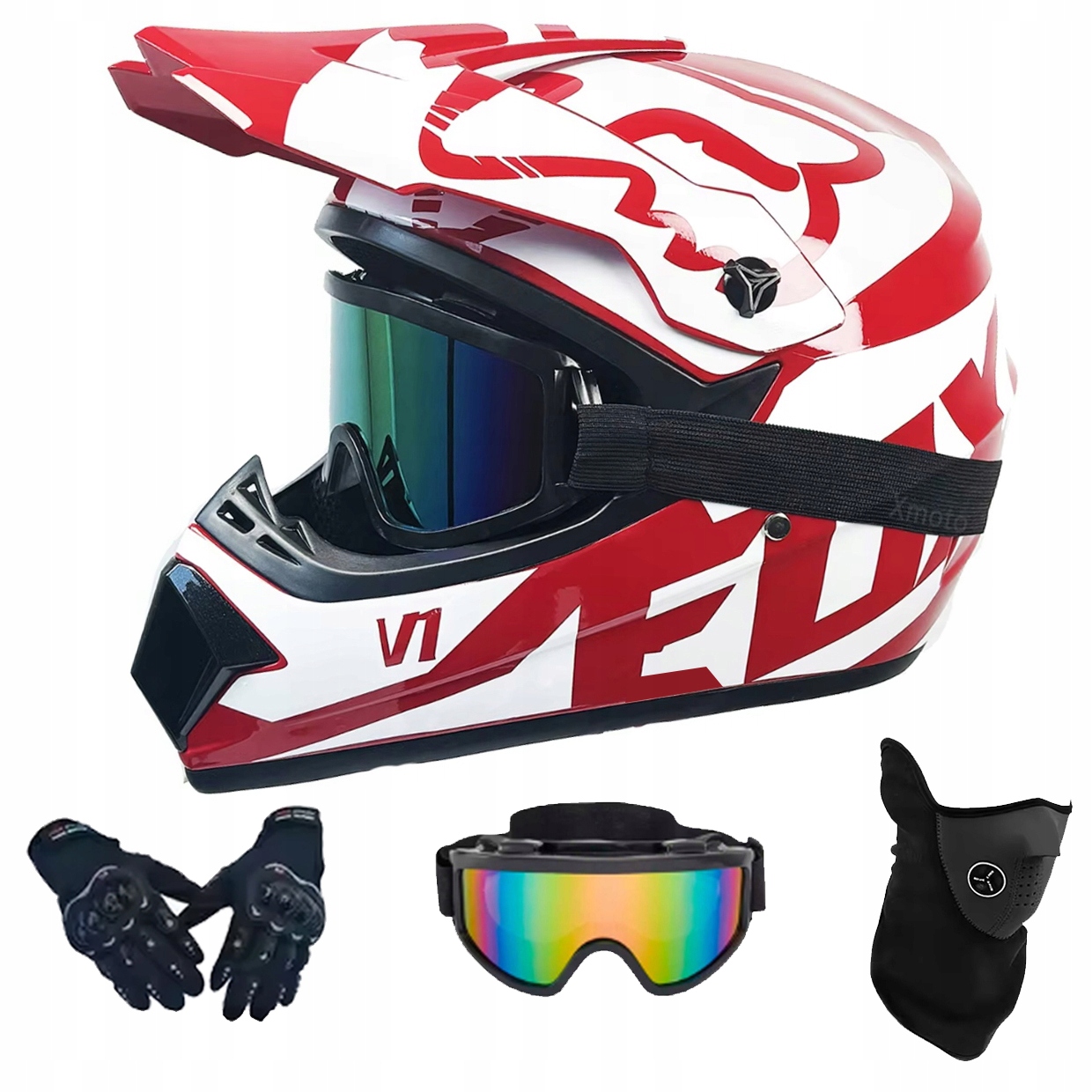 Helma Na Elektrickou Koloběžku Cross Enduro Quad Bmx Helma Brýle Rukavice L