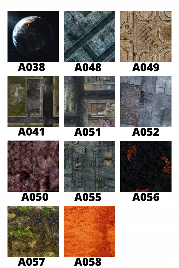 MATA JEDNOSTRONNA GUMOWA RPG 42 WZORY 91,5x91,5 CM Długość 91.5 cm