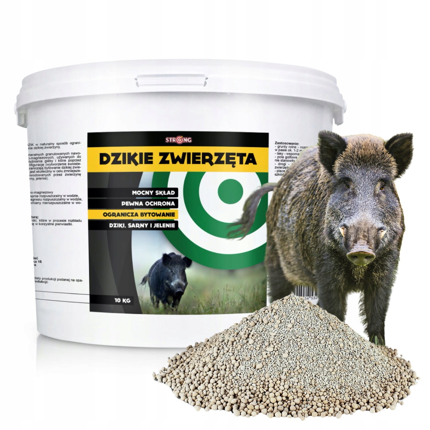 Strong Antydzik Naturalna Ochrona Przed Dzikami Sarnami Jelenie 10KG