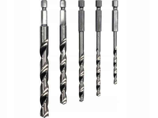 

Wiertła Do Metalu Zestaw 5 Szt. 4-10MM Hex 1/4"