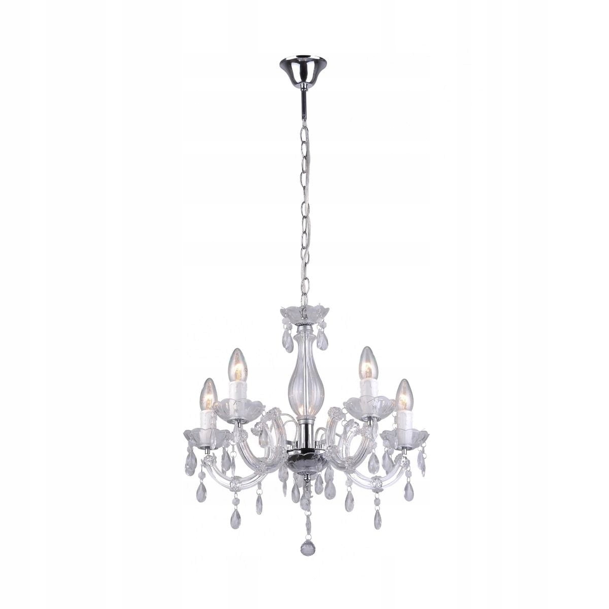 Luster je zdobený visiacimi kryštálmi do elegantného obývacieho priestoru Magnólia