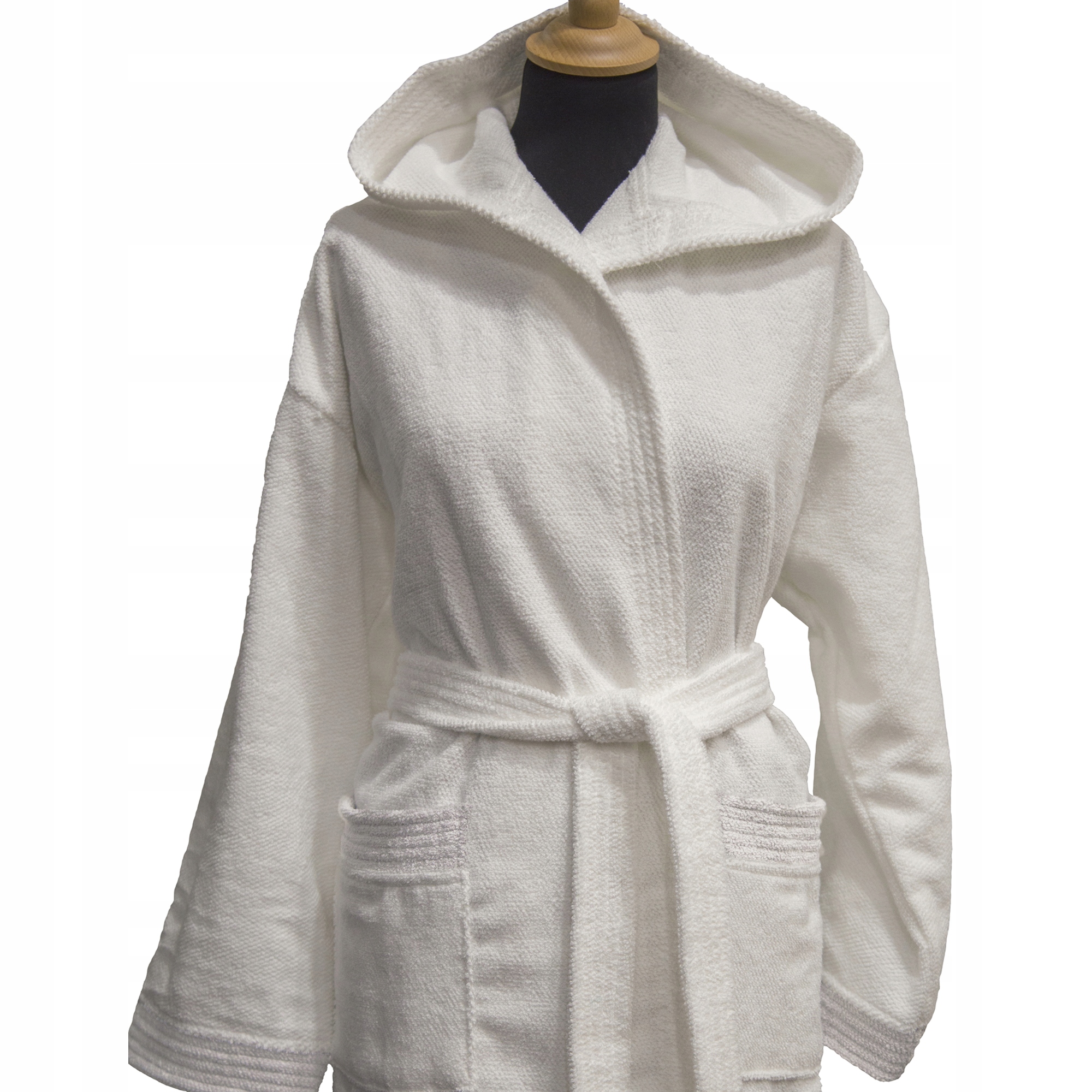 Župan Hudson s s kapucí 100% Bavlna L Bílý