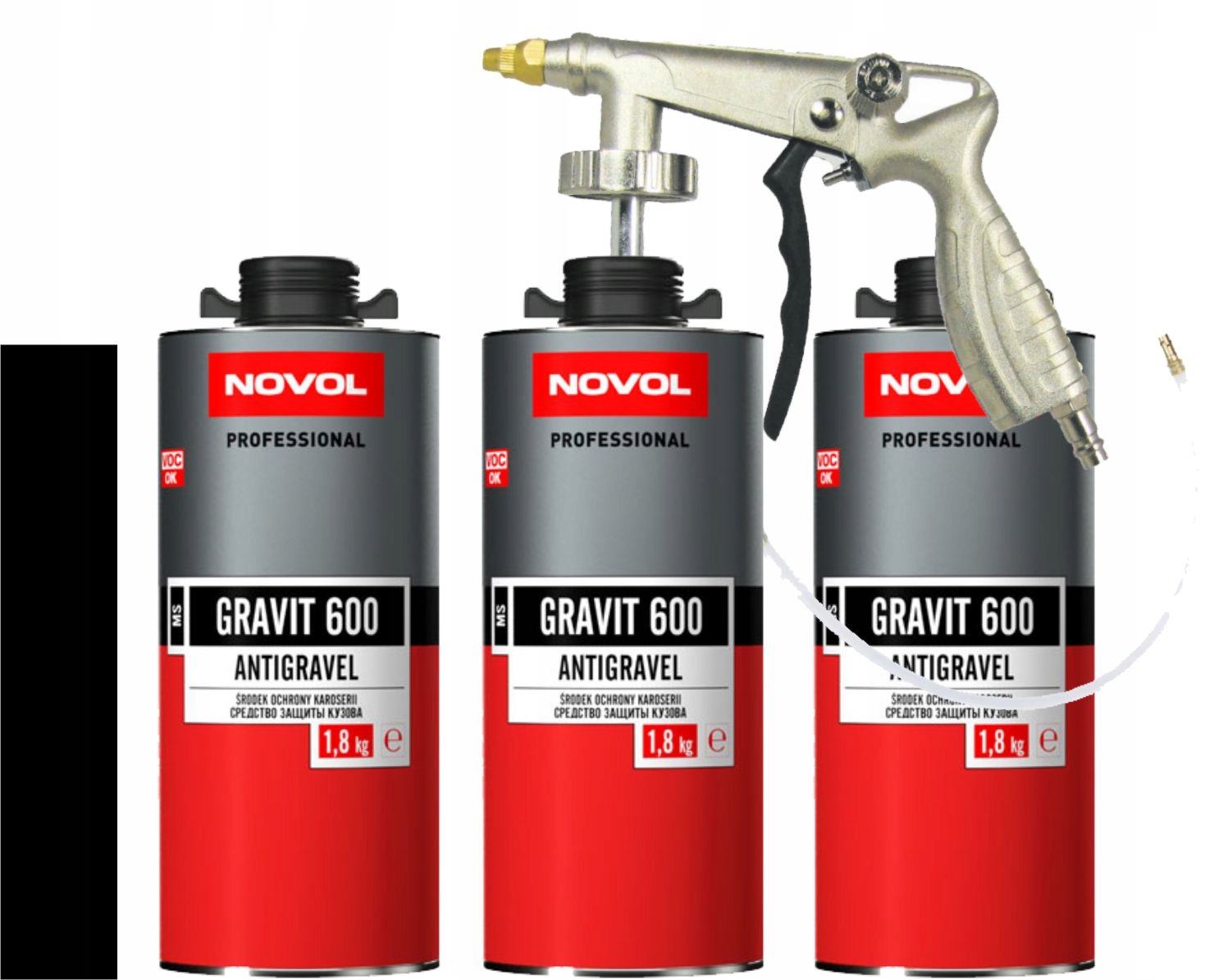 3x Novol Gravit 600 Środek Ochrony Karoserii 1,8kg