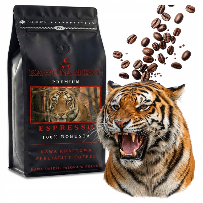 Levně Káva 1 kg Espresso Silná – Robusta čerstvě pražená, vysoký kofein do kávovaru