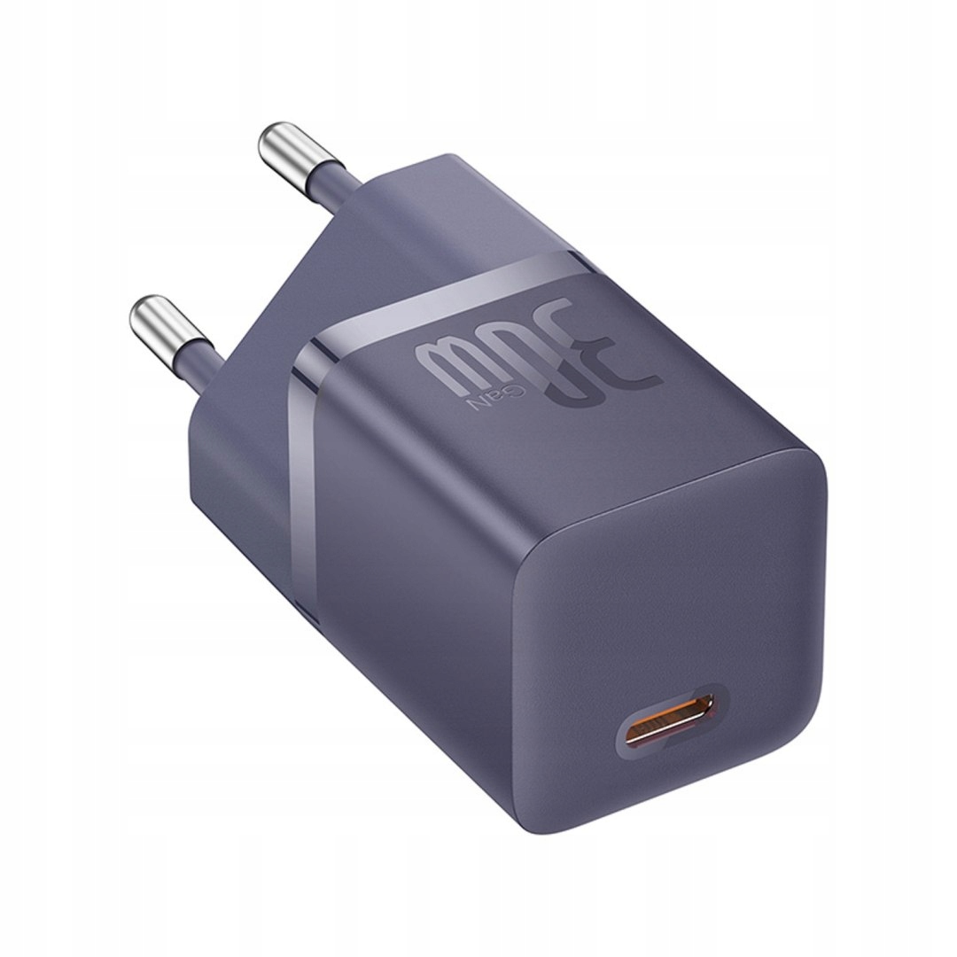 Ładowarka sieciowa Usb-c GaN5 30W z kablem Usb-c 100W 1m fioletowa