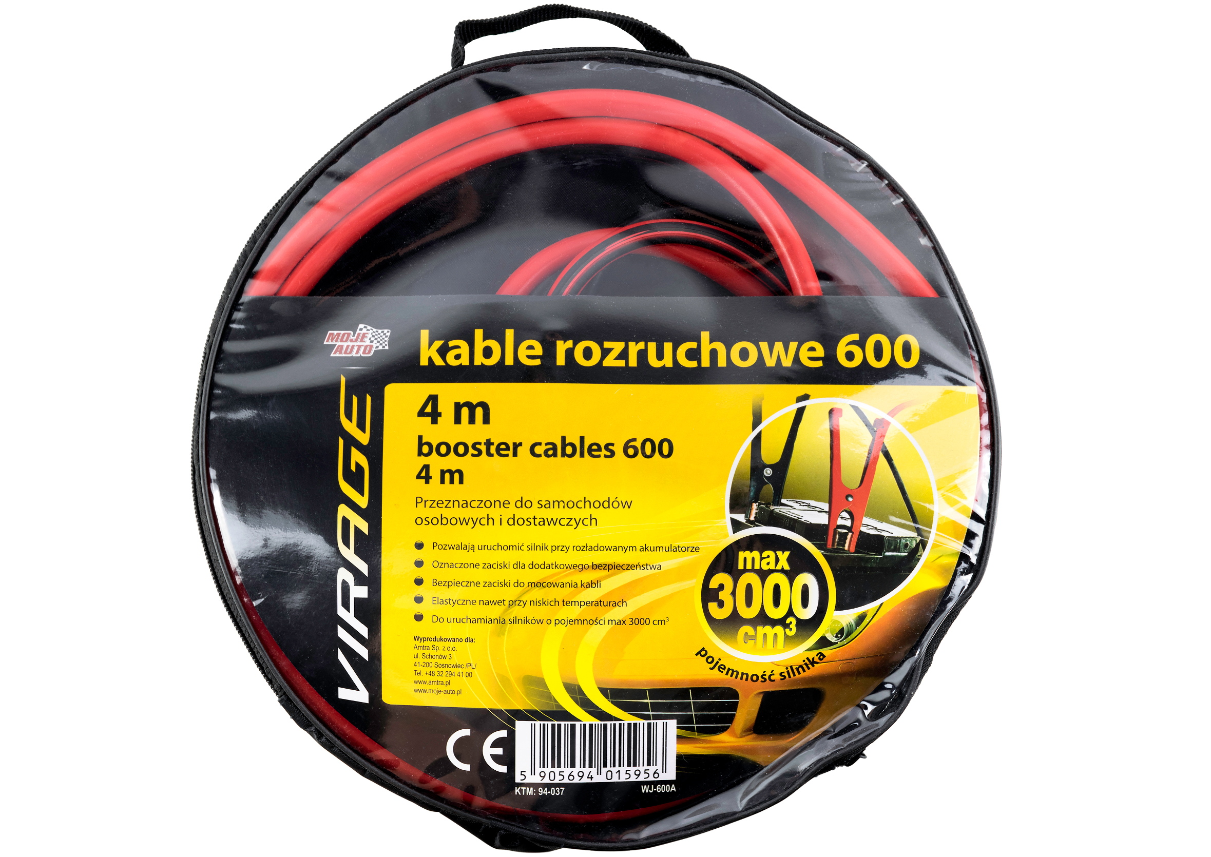 

Moje Auto Virage Przewody Kable Rozruchowe 600A 4m