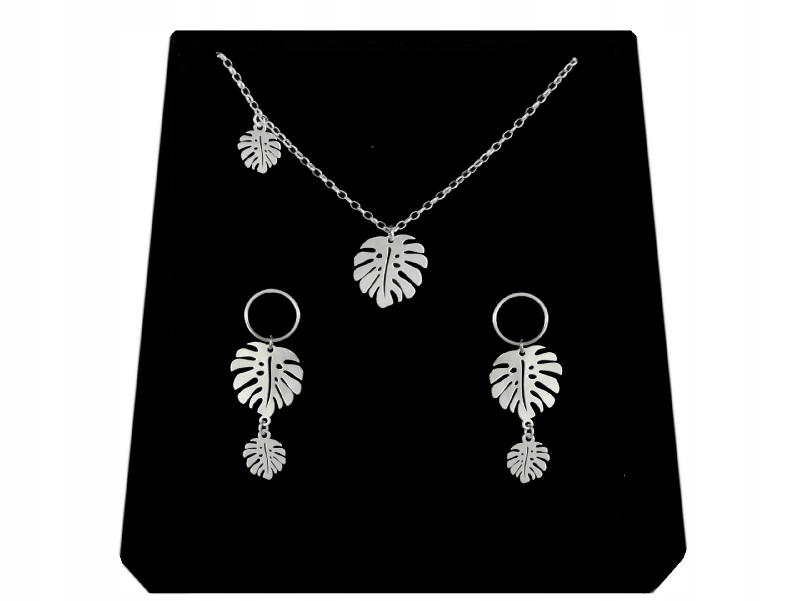 

Komplet Liść Monstery Monstera srebro 925