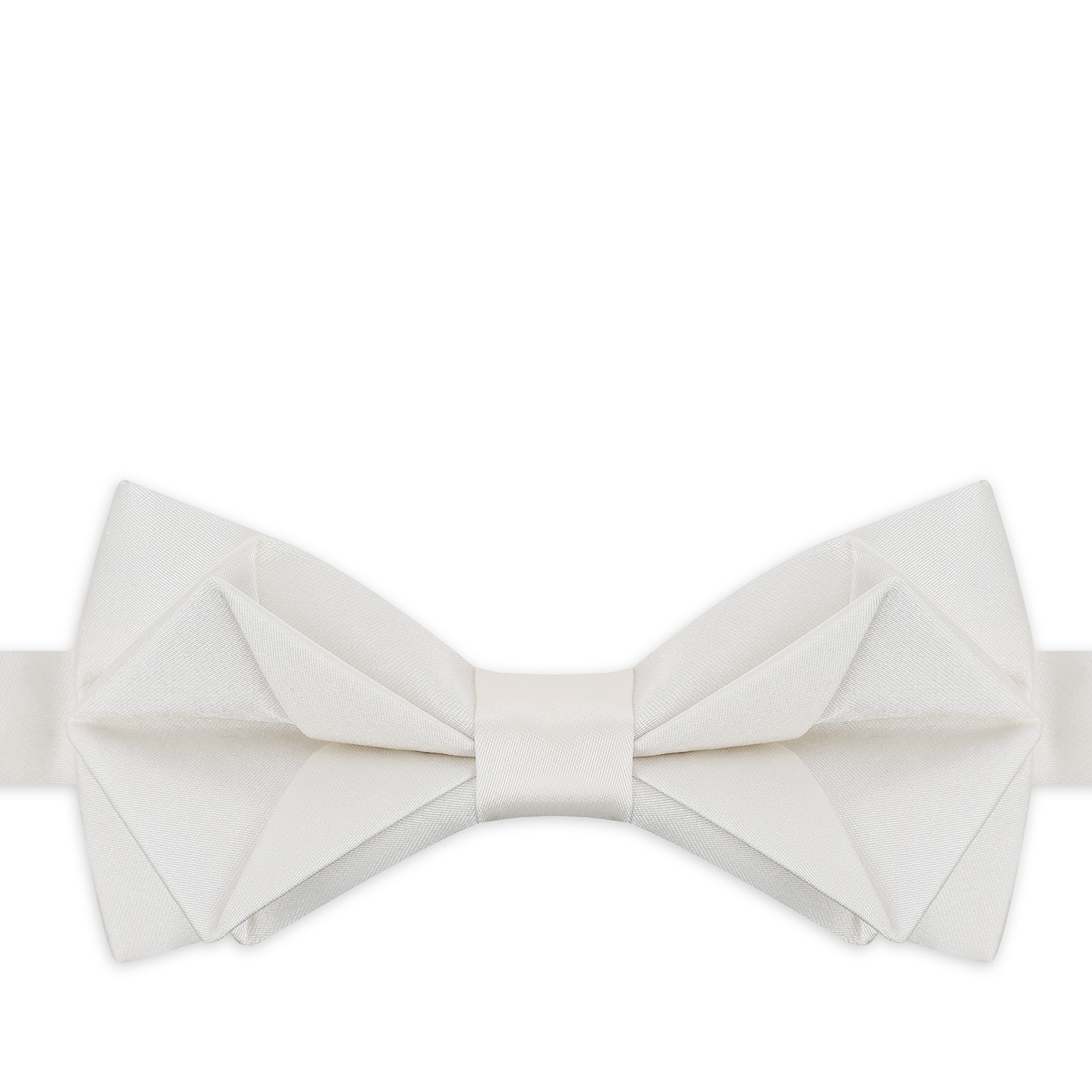 Hladký pánský motýlek ve tvaru diamantu v bílé barvě Pako Lorente