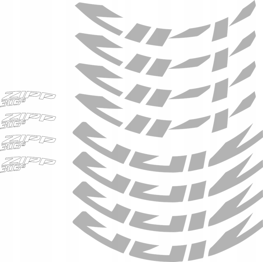 Zestaw naklejek Zipp 303s na obręcze Naklejki