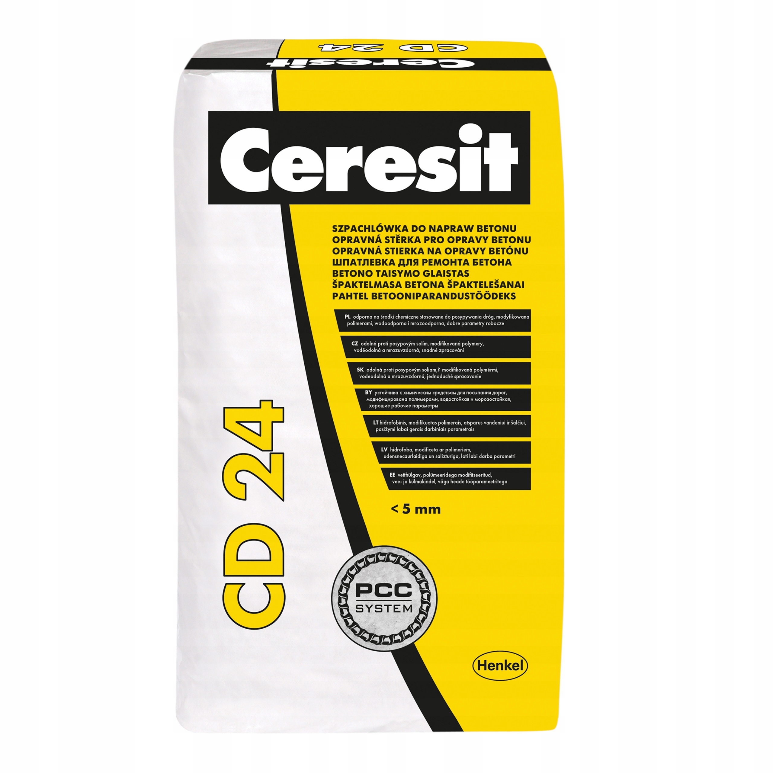 Szpachlówka Zaprawa Cementowa Ceresit Pcc CD24 do Naprawy Betonu 25kg