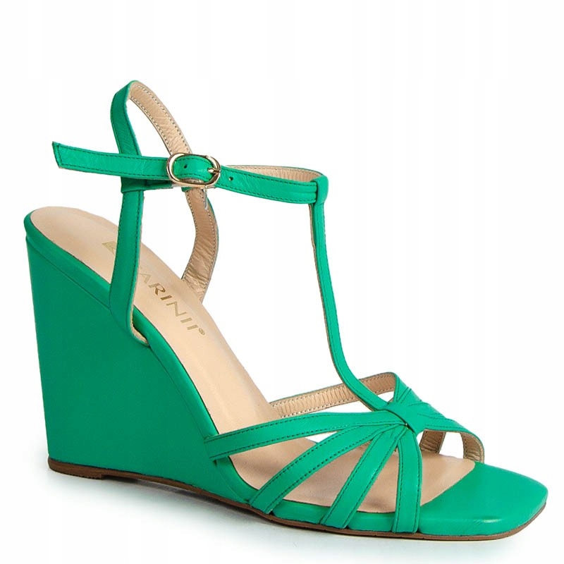 Carinii B6428 Zelené Sandály Na Klínku 39