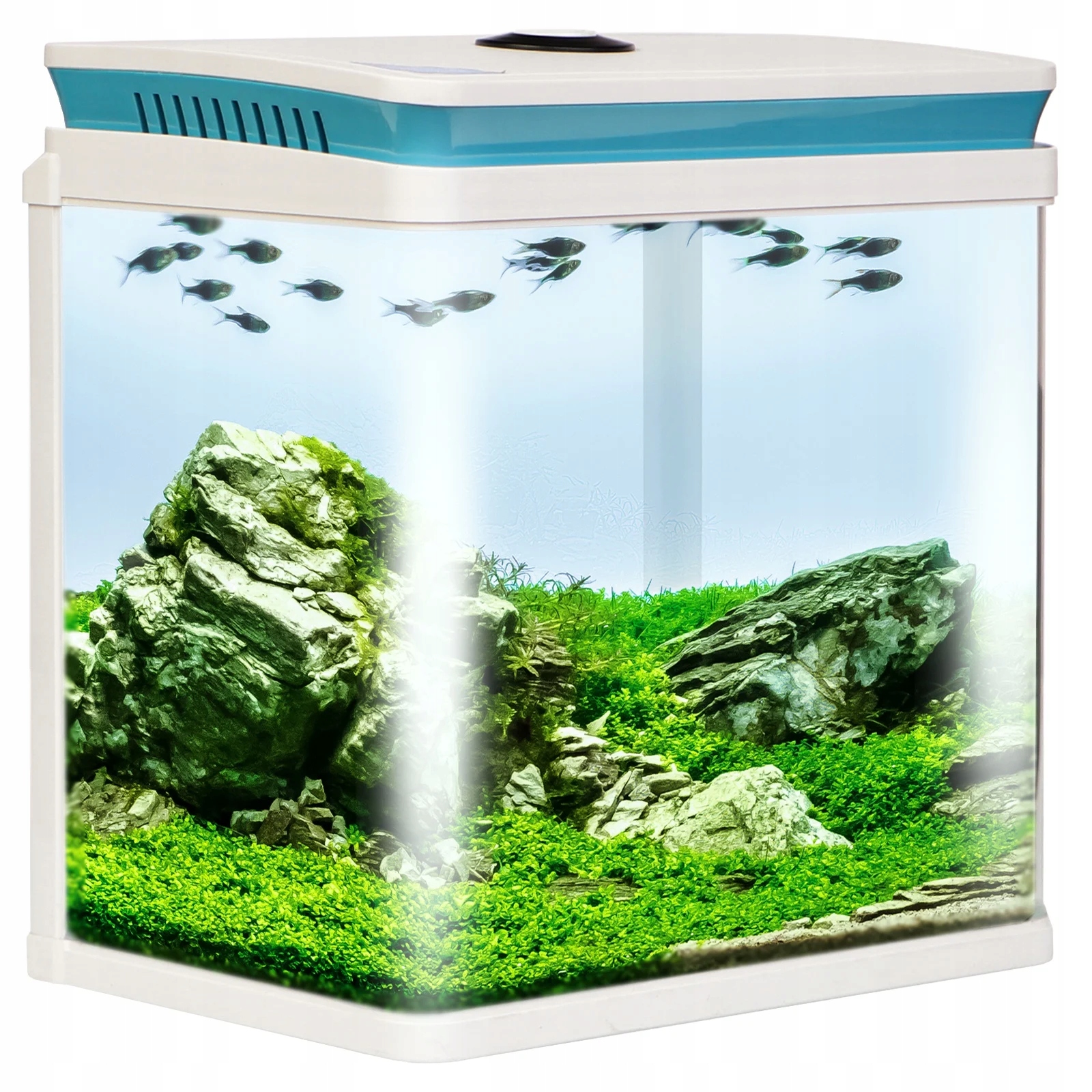 Kompletní Akvárium 14 L S Filtrem Led Osvětlení A Víkem, Bílé