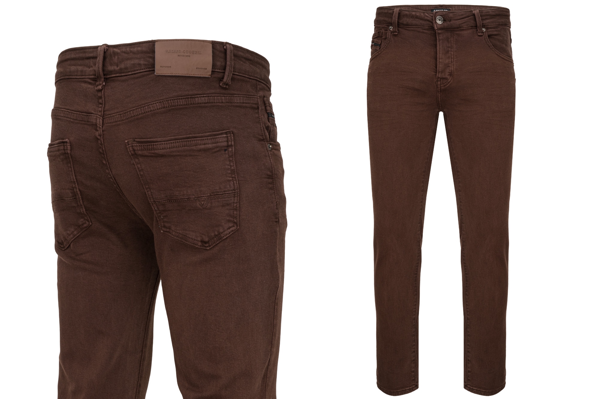 Pánské Kalhoty Hnědé Čokoládové Džíny S Elastanem Slimfit Zúžené: 33