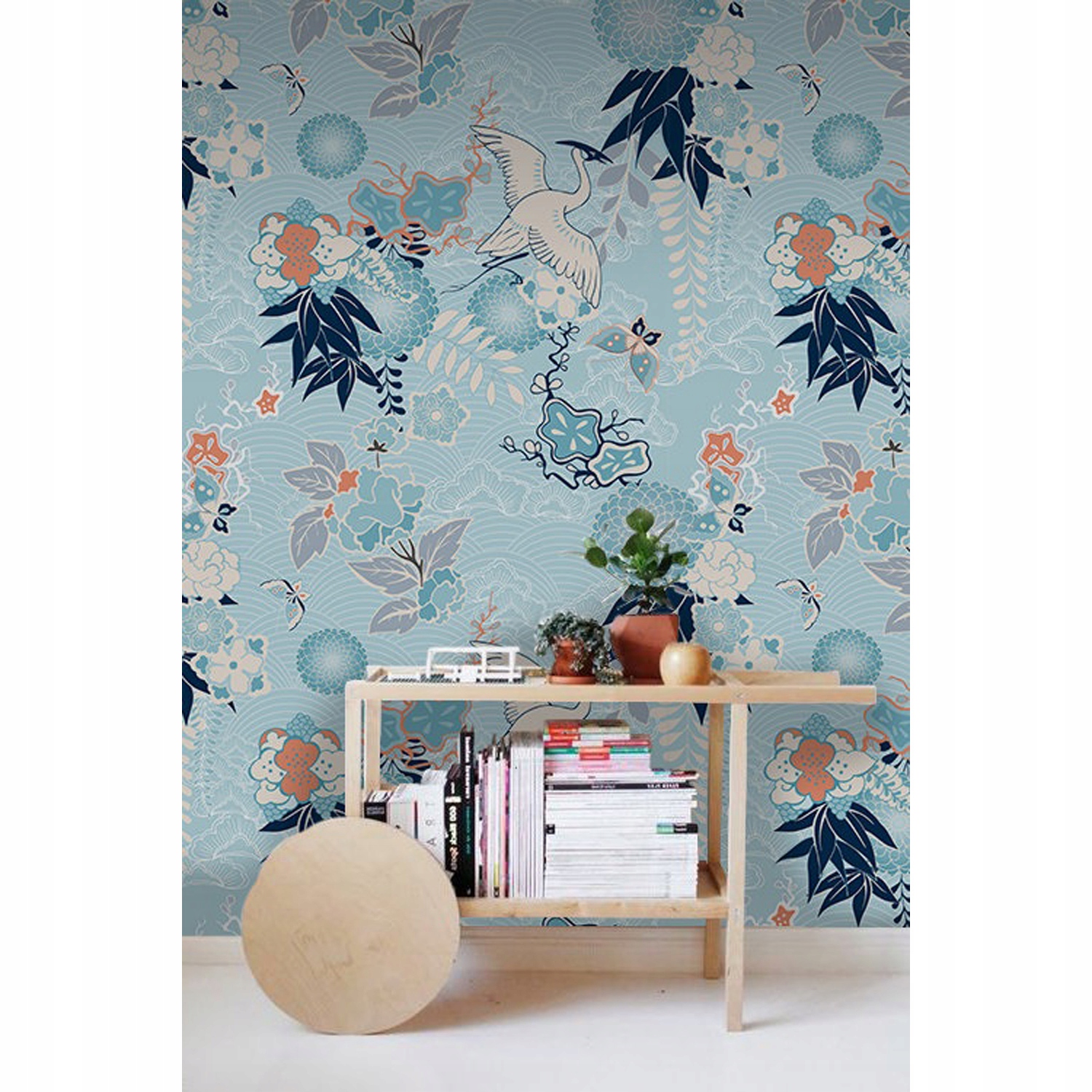 

Foto tapeta samoprzylepna Żuraw i kwiaty 250x104cm
