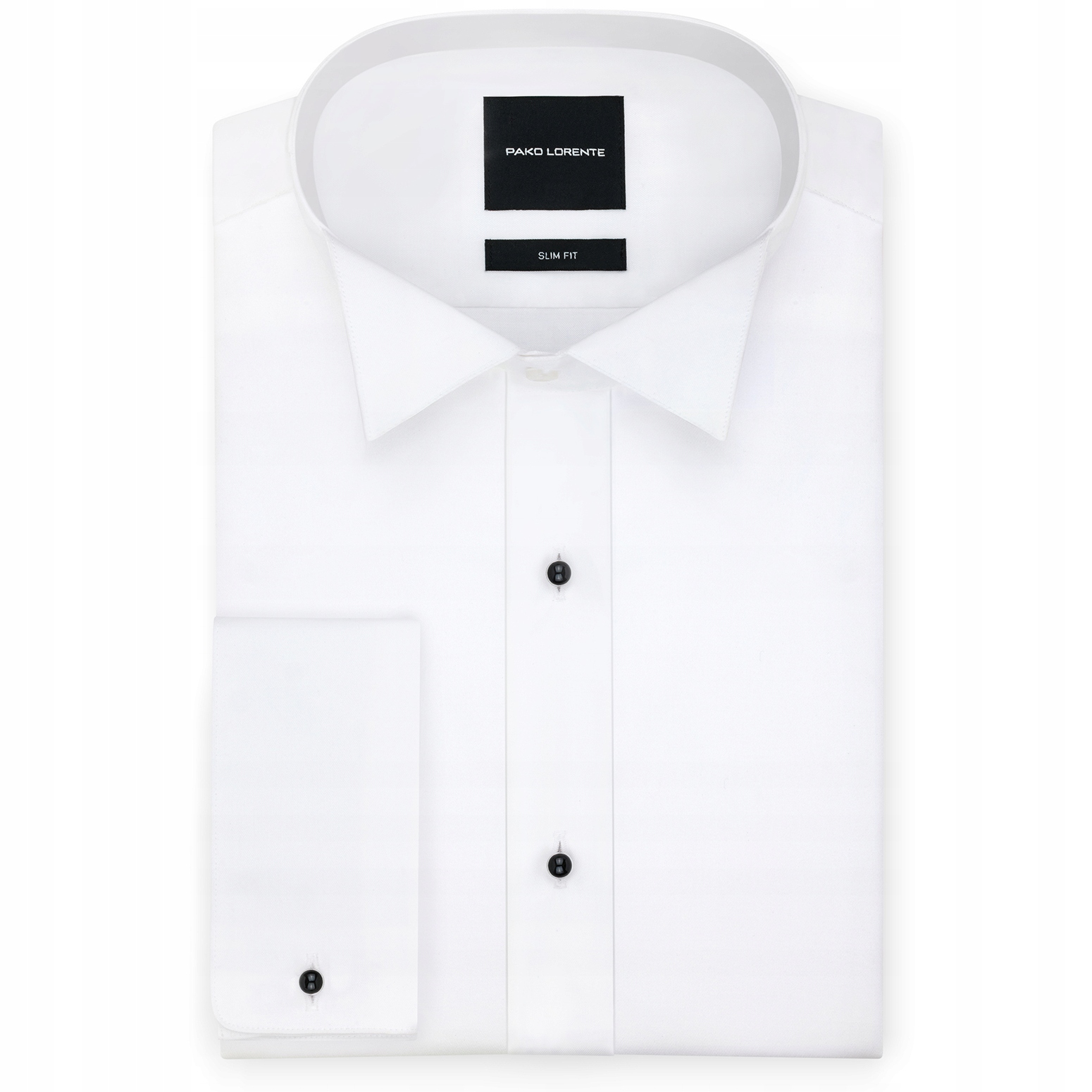 Bílá elegantní pánská košile s ozdobnými knoflíky Pako Lorente vel L
