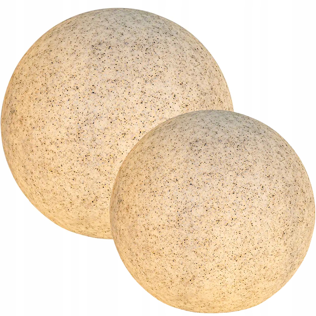 Zestaw 2x Kula ogrodowa Led Premium Stone 40cm 30cm E27 przewód i wtyczka