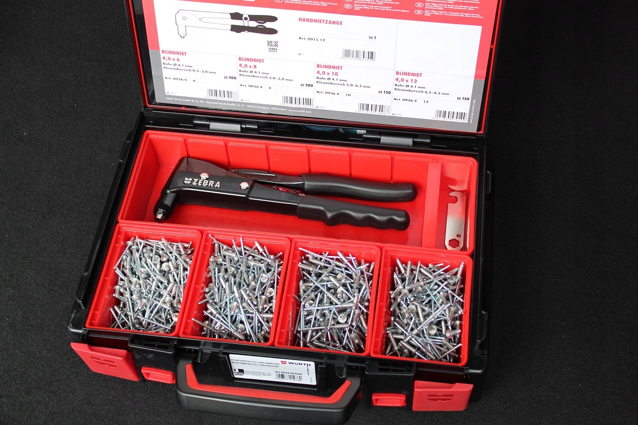 WURTH КЛЕПАЛЬЩИК ЗАКЛЕПКИ ЧЕМОДАН КОМПЛЕКТ