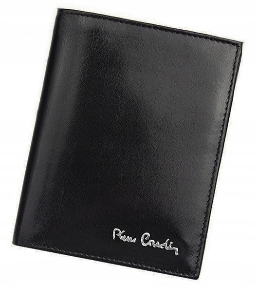 Pánská kožená peněženka Černá Velká Prostorná s ochranou karet Pierre Cardin