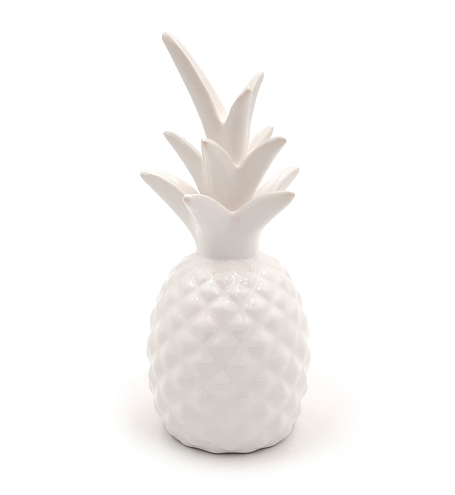 

Ananas Ceramiczny Biały Figurka Dekoracyjna 18 cm