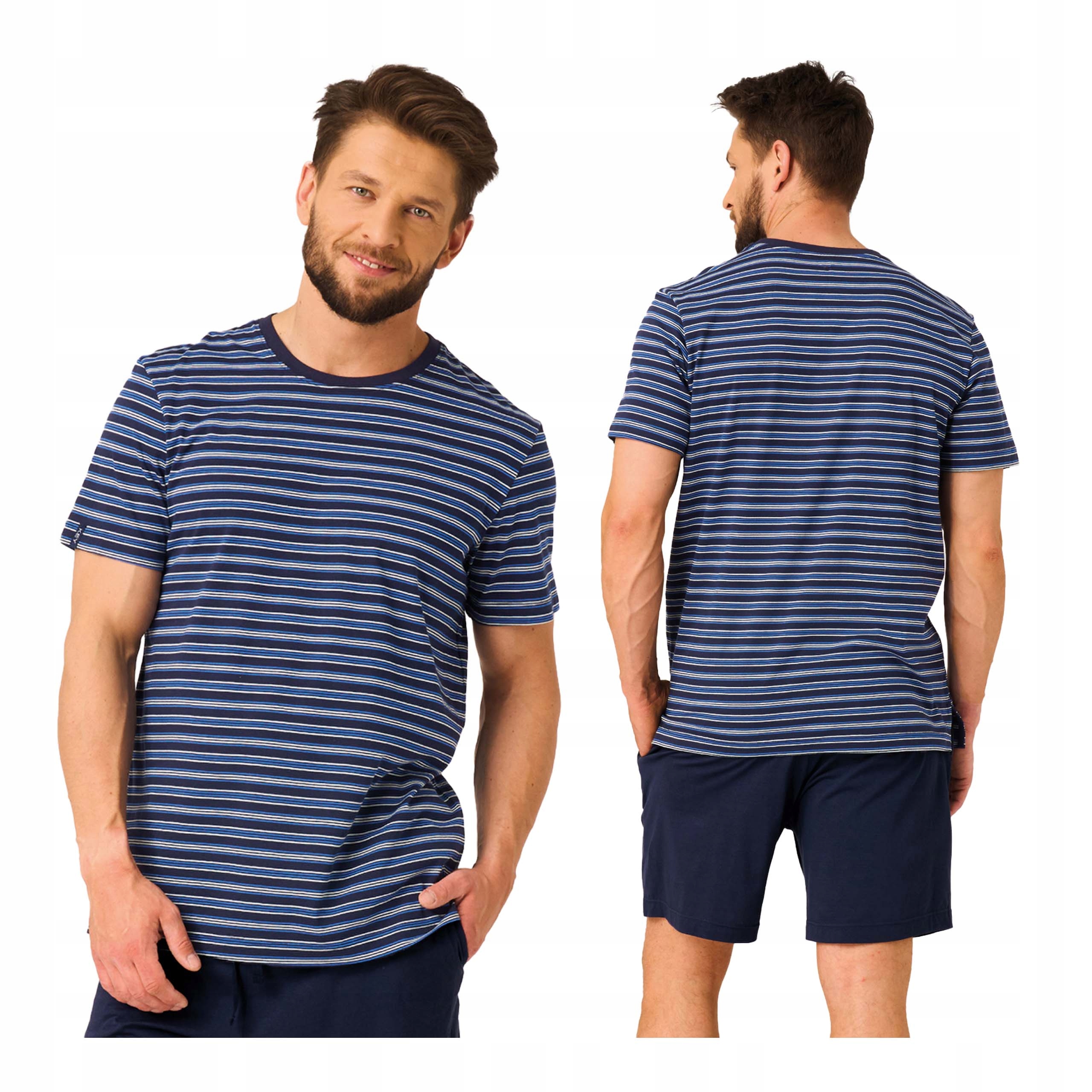 Pánské bavlněné krátké pyžamo XL s krátkým rukávem, krátké kraťasy Key